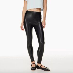 Aritzia Wilfred Free Black Japanese Vegan Leather Daria High Waist Leggings